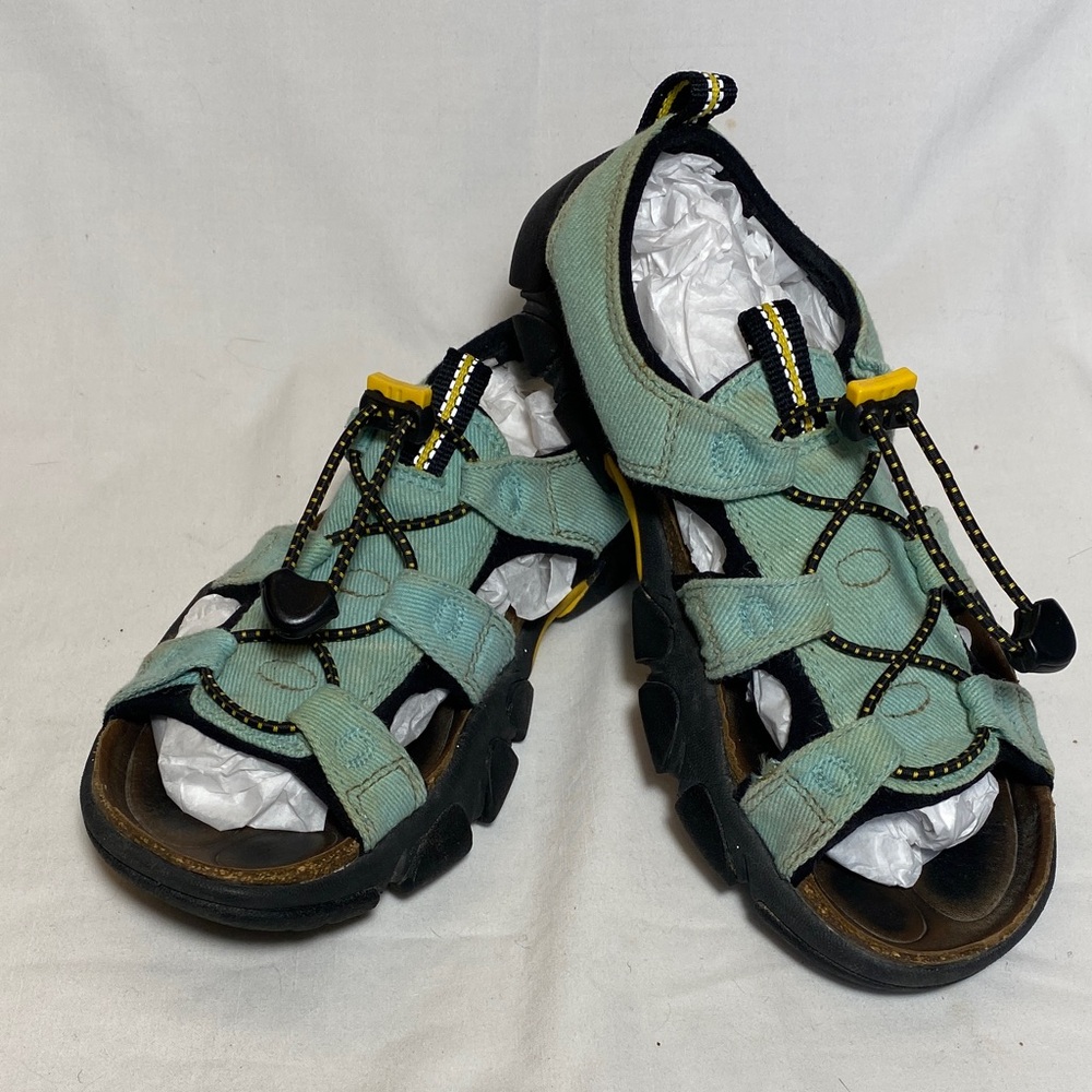 Keen Daytona II Sandals in Teal Canvas with leather footbed - women-6M US (36EU)